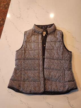 Banana Republic Quilted Herringbone Vest - Chocolate Brown